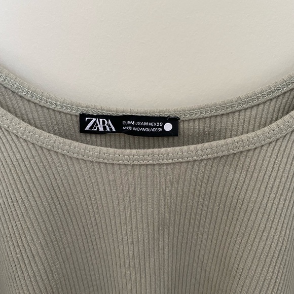 Zara puff sleeve ribbed top - Picture 3 of 8